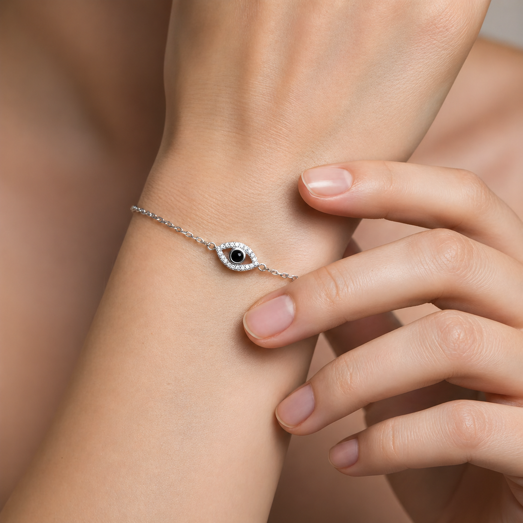 Sterling Silver Classic Evil Eye Bracelet
