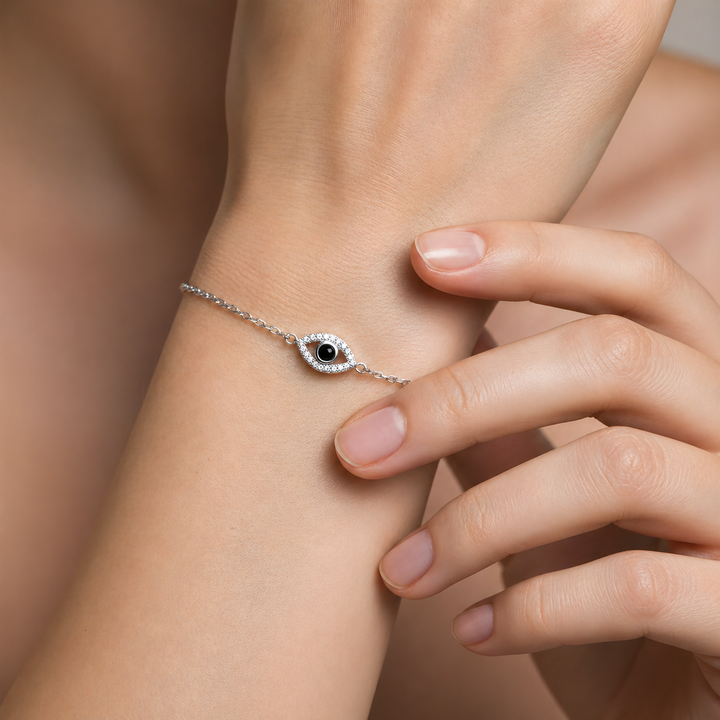 Sterling Silver Classic Evil Eye Bracelet