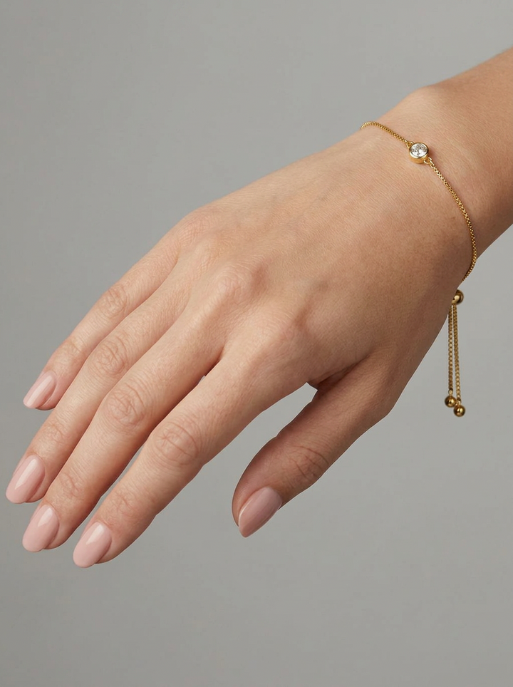 Sterling Silver & Yellow Gold Plated Solitaire Friendship Bracelet Created with Swarovski Zirconia