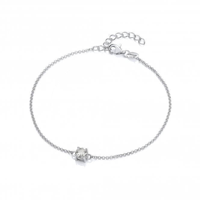 Sterling Silver Aquamarine Bracelet March Birthstone