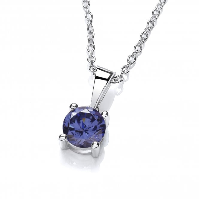 Sterling Silver Created Tanzanite Necklace December Birthstone