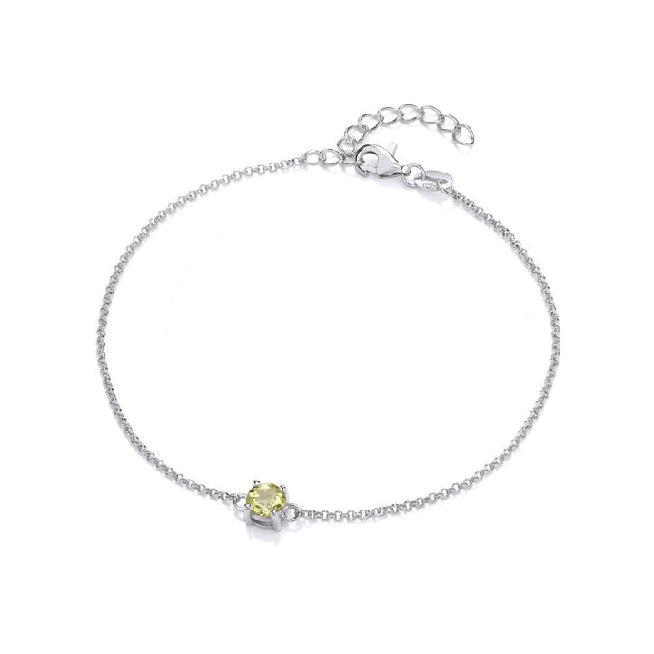 Sterling Silver Peridot Bracelet August Birthstone