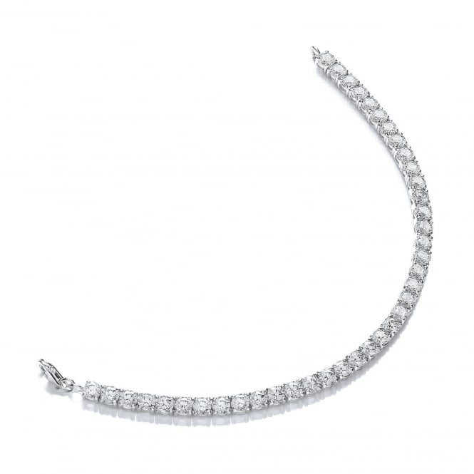 Sterling Silver 4mm Long Tennis Bracelet Created with Swarovski Zirconia